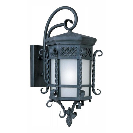 Maxim One Light Country Forge Frosted Seedy Glass Wall Lantern 86324FSCF